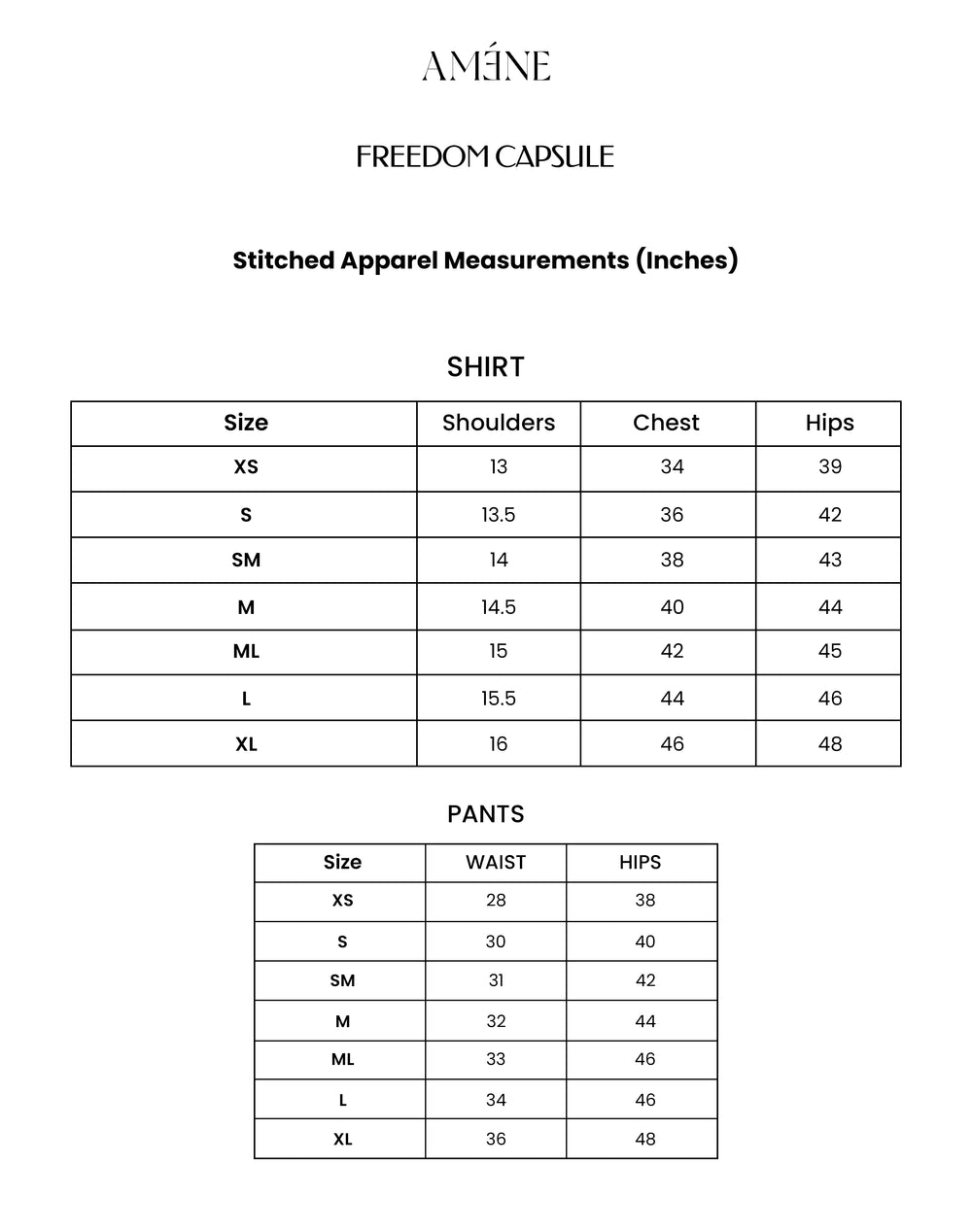Size Chart